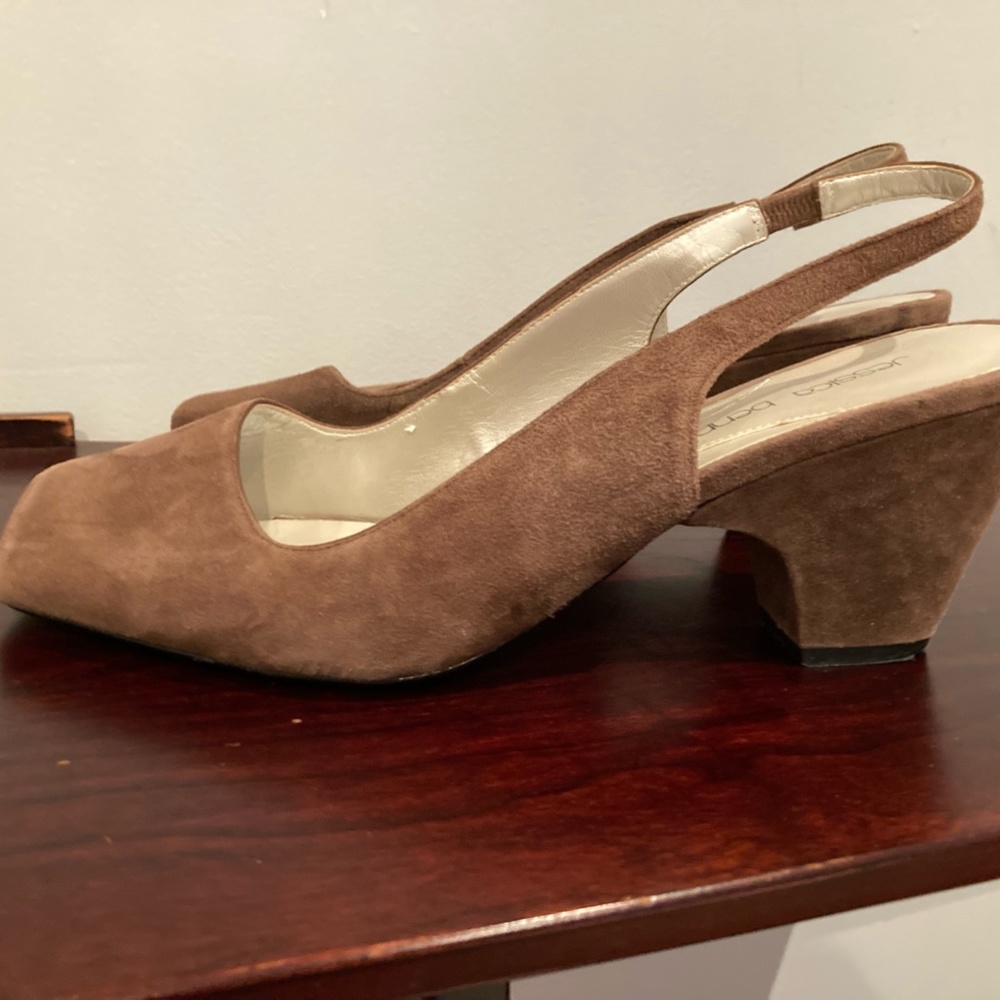 Brown Suede Peep Toe Women's Sling